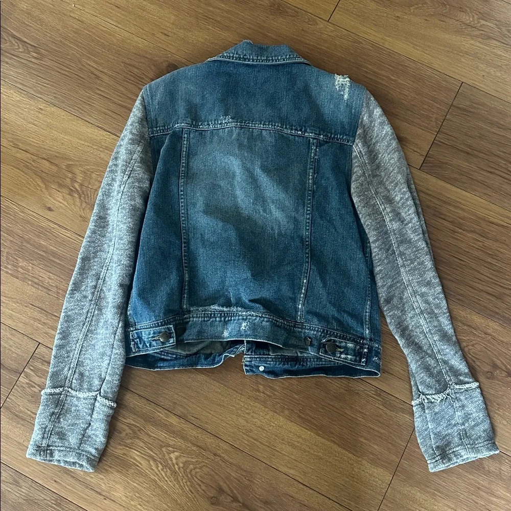 Free People Women's Denim and Gray‎ Knit Jacket - Picture 4 of 4